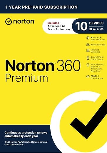 Norton 360 Premium Antivirus — 10 Devices